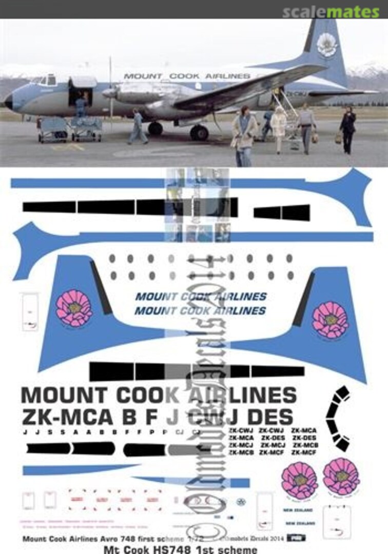 Boxart Mt Cook - HS748 1st scheme OMD0296 Oldmodels Decals Boxart Mt Cook - HS748 1st scheme OMD0296 Oldmodels Decals