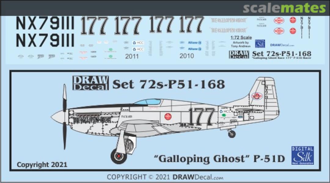 Boxart "Galloping Ghost" Race 177 P-51D 72-P51-168 Draw Decal Boxart "Galloping Ghost" Race 177 P-51D 72-P51-168 Draw Decal