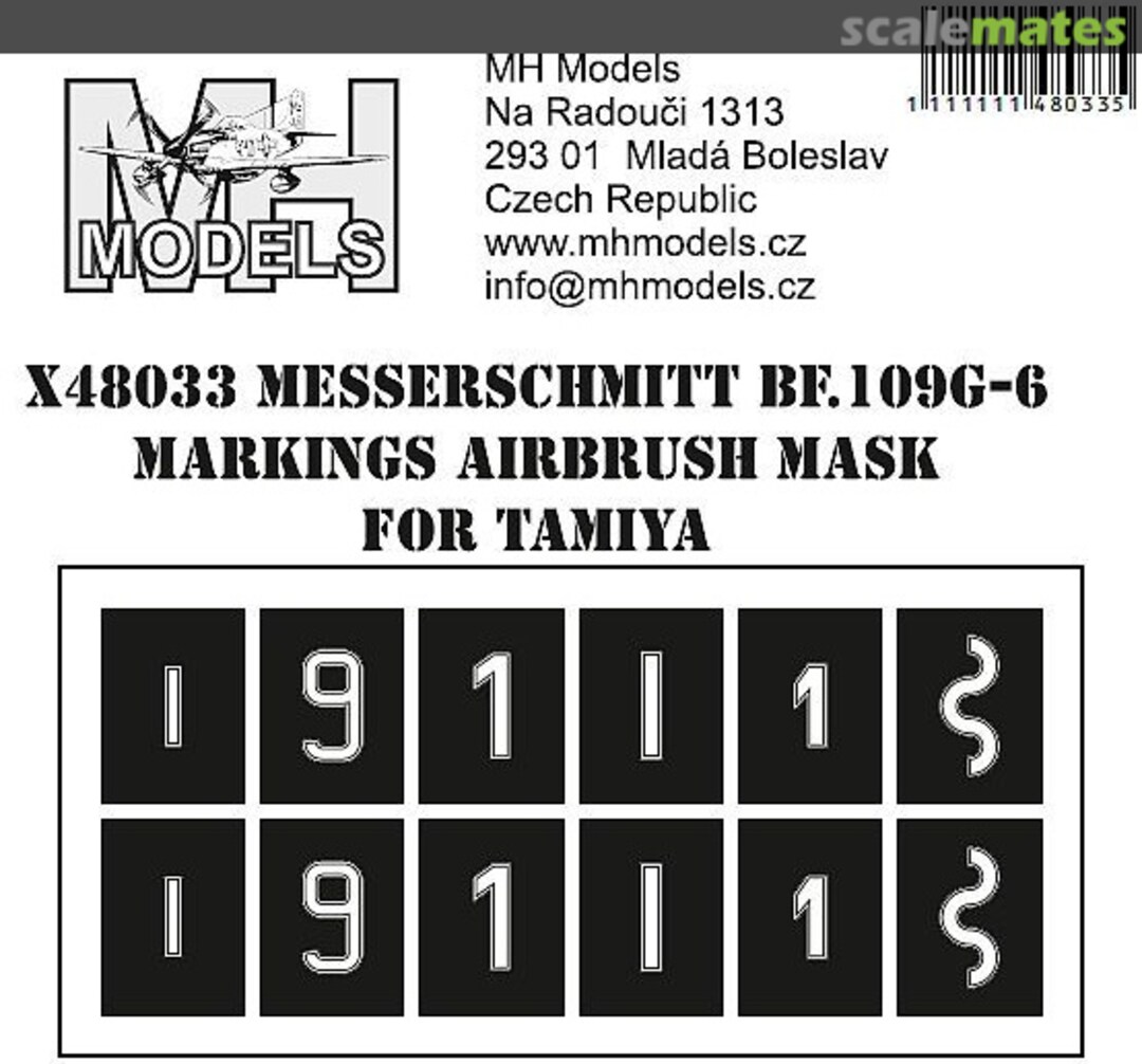 Boxart Messerschmitt Bf.109G-6 Markings Airbrush Mask X48033 MH Models