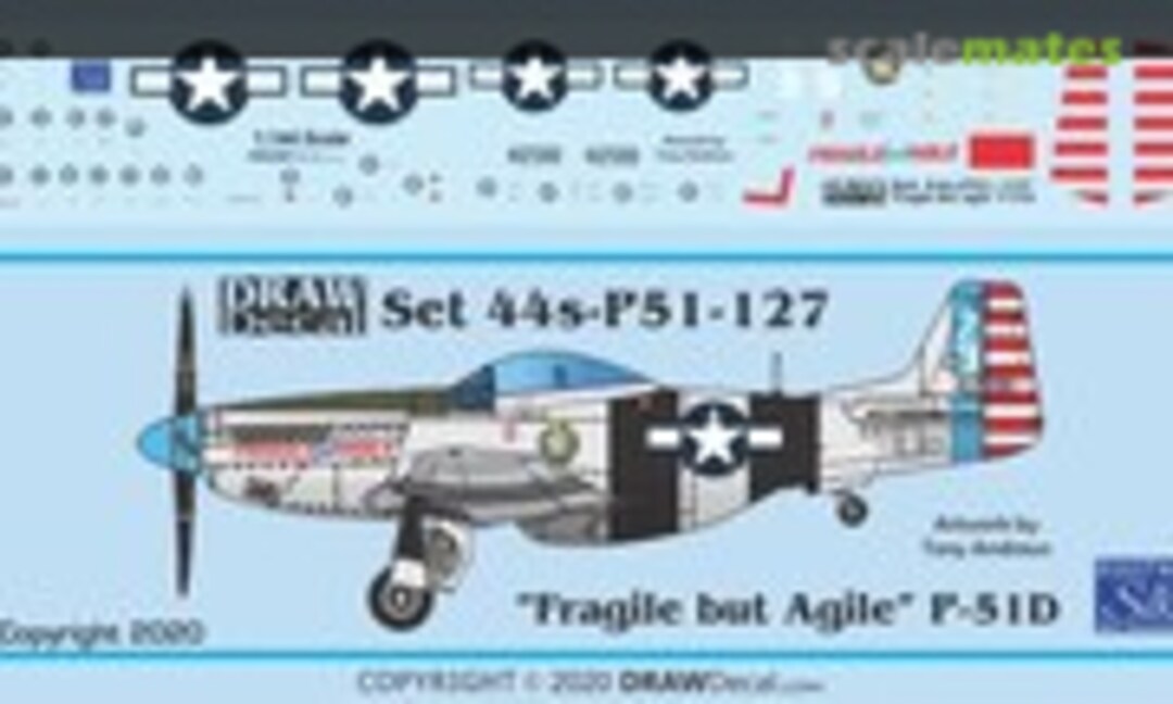 1:144 “Fragile but Agile” P-51D (Draw Decal 44-P51-127) 44-P51-127