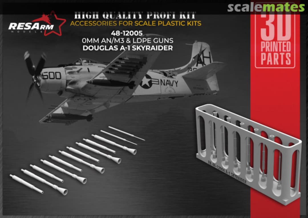 Boxart A-1 Skyraider AN/M3 & LDPE guns 48-12006 RESArm Boxart A-1 Skyraider AN/M3 & LDPE guns 48-12006 RESArm