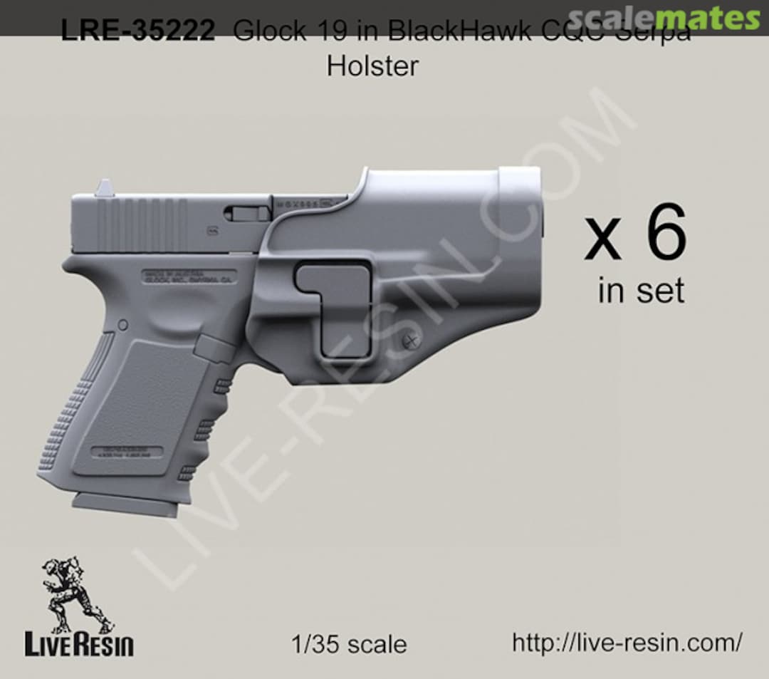 Boxart Glock 19 in Black Hawk CQC Serpa Holster LRE-35222 Live Resin