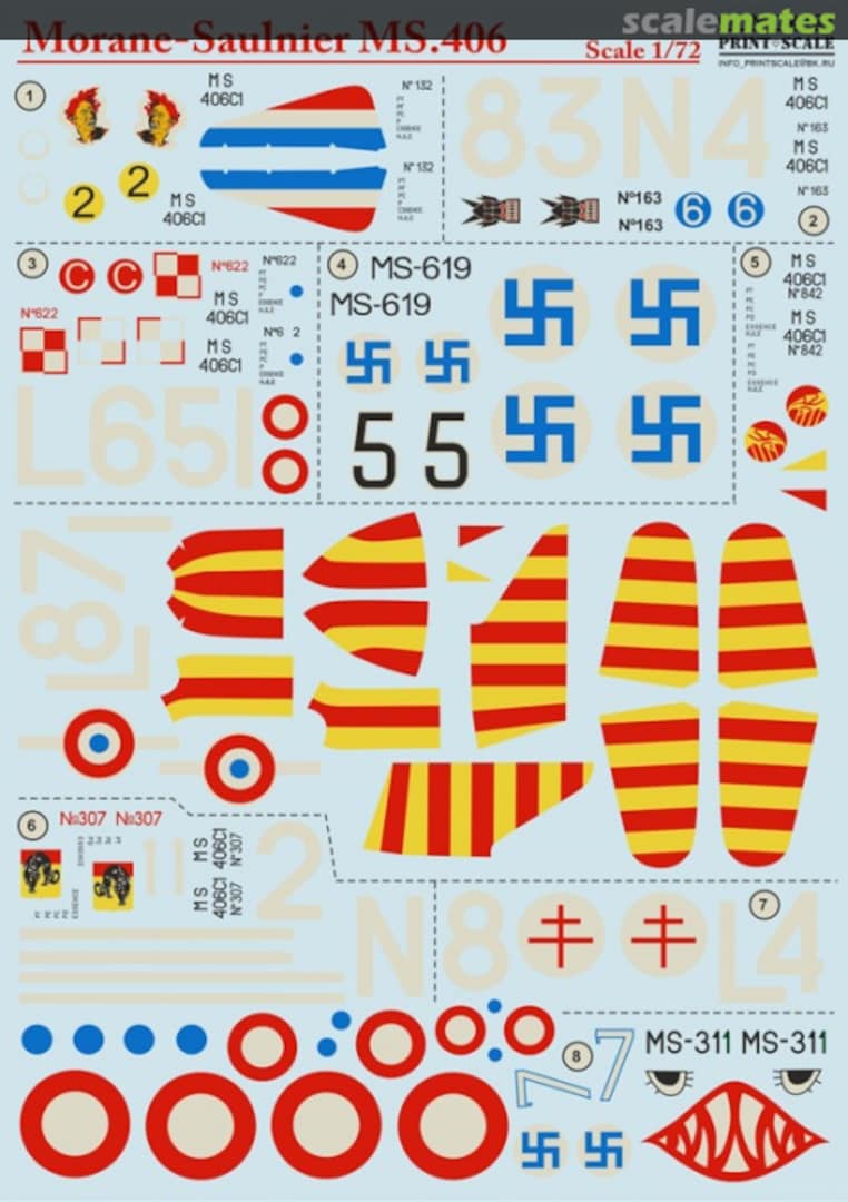 Boxart Morane-Saulnier MS.406 72-127 Print Scale Boxart Morane-Saulnier MS.406 72-127 Print Scale