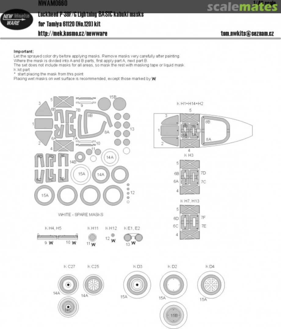 Boxart Lockheed P-38 F/G BASIC kabuki masks NWAM0660 New Ware Boxart Lockheed P-38 F/G BASIC kabuki masks NWAM0660 New Ware