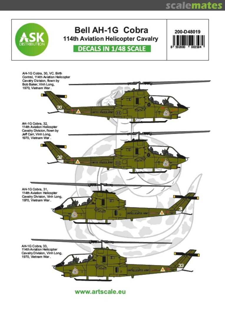 Boxart Bell AH-1G Cobra 200-D48019 ASK Boxart Bell AH-1G Cobra 200-D48019 ASK