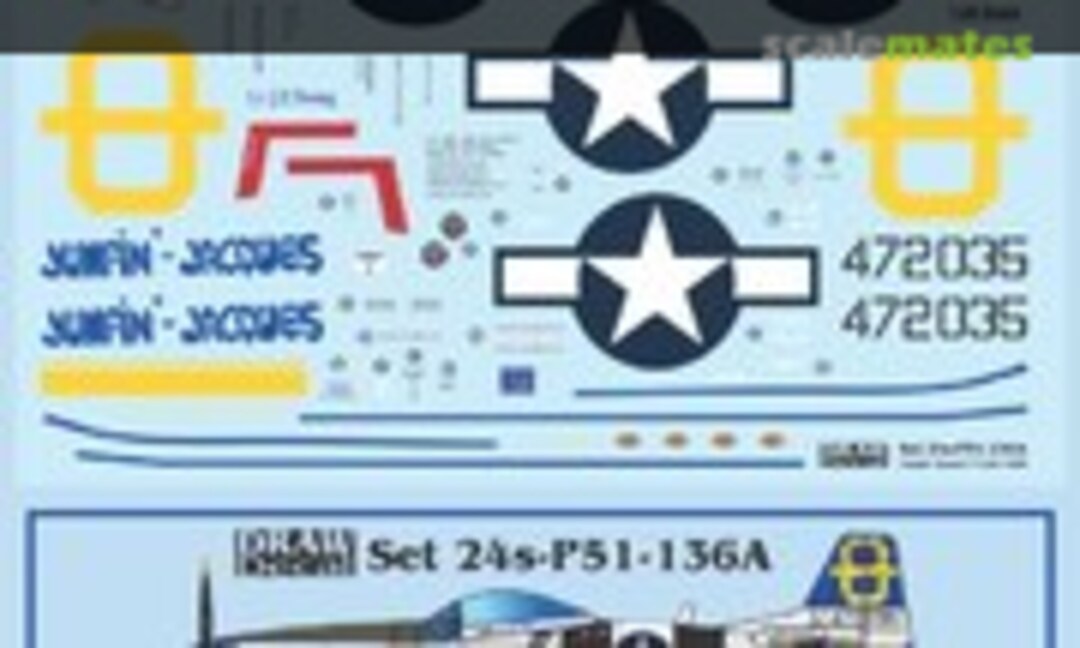 1:24 “Jumpin’ Jacques” P-51D F-AZMU (Draw Decal 24-P51-136A) 24-P51-136A