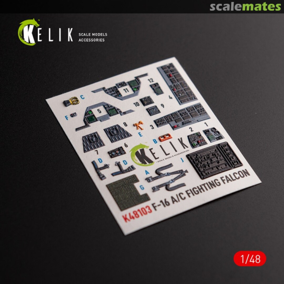 Boxart F-16A/C interior 3D decals K48103 Kelik Boxart F-16A/C interior 3D decals K48103 Kelik