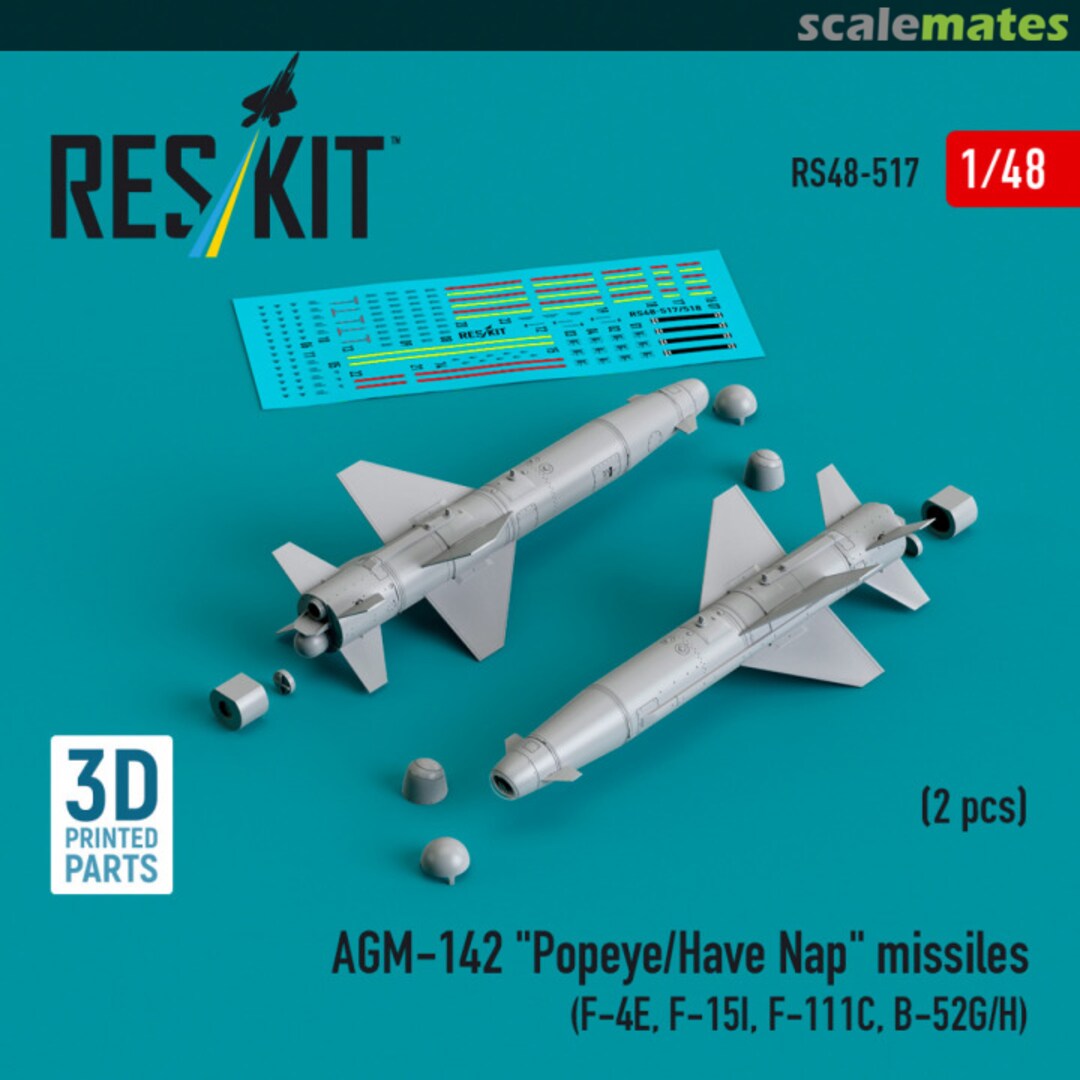 Boxart AGM-142 Popeye/Have Nap missiles (2 pcs) RS48-0517 ResKit Boxart AGM-142 Popeye/Have Nap missiles (2 pcs) RS48-0517 ResKit