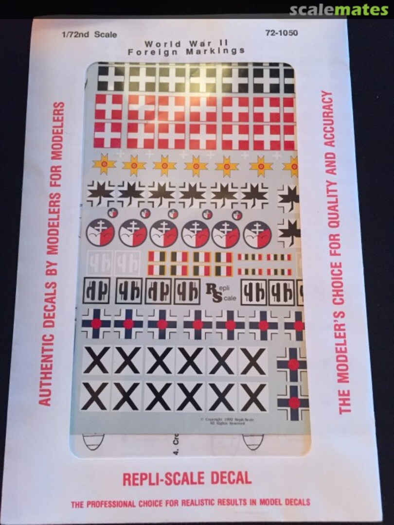 Boxart Foreign World War II Markings 72-1050 Repli-scale Boxart Foreign World War II Markings 72-1050 Repli-scale
