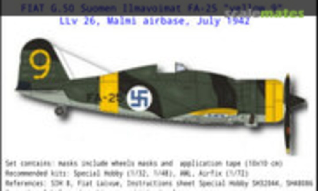 1:72 FIAT G.50 Suomen Ilmavoimat FA-25 "yellow 9" (AIRDESIGN.SK MAR72001) MAR72001