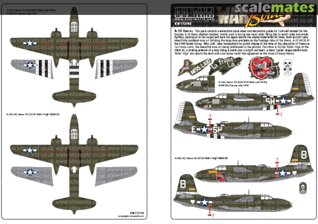 Boxart Douglas A-20G Havocs KW172145 Kits-World Boxart Douglas A-20G Havocs KW172145 Kits-World