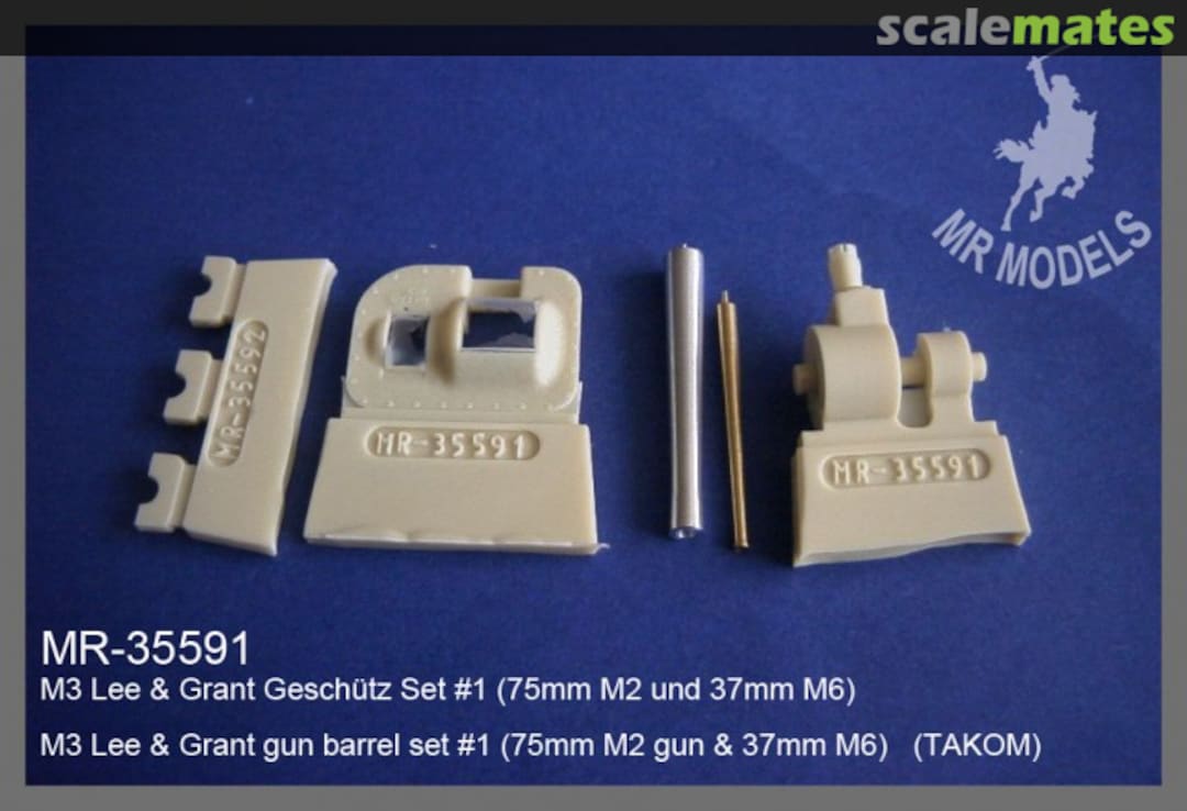 Boxart M3 Lee & Grant gun barrel set #1 (75mm M2 gun & 37mm M6) MR-35591 MR Modellbau