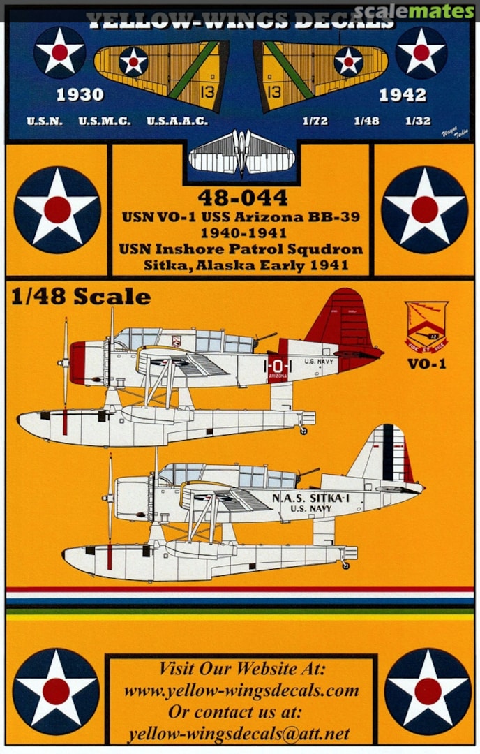 Boxart USN OS2U Kingfisher 48-044 Yellow-Wings Decals Boxart USN OS2U Kingfisher 48-044 Yellow-Wings Decals