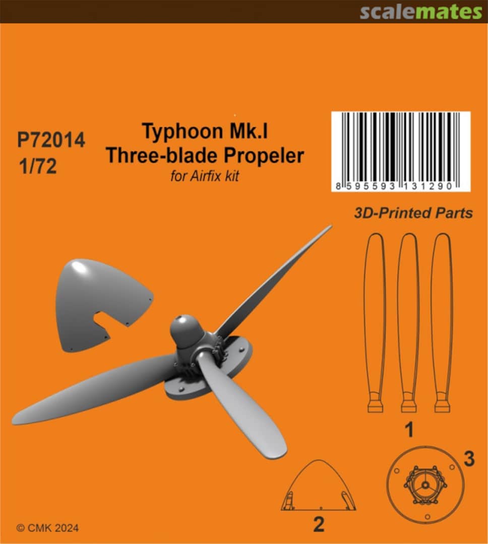 Boxart Typhoon Mk.I Three-blade Propeler P72014 CMK Boxart Typhoon Mk.I Three-blade Propeler P72014 CMK
