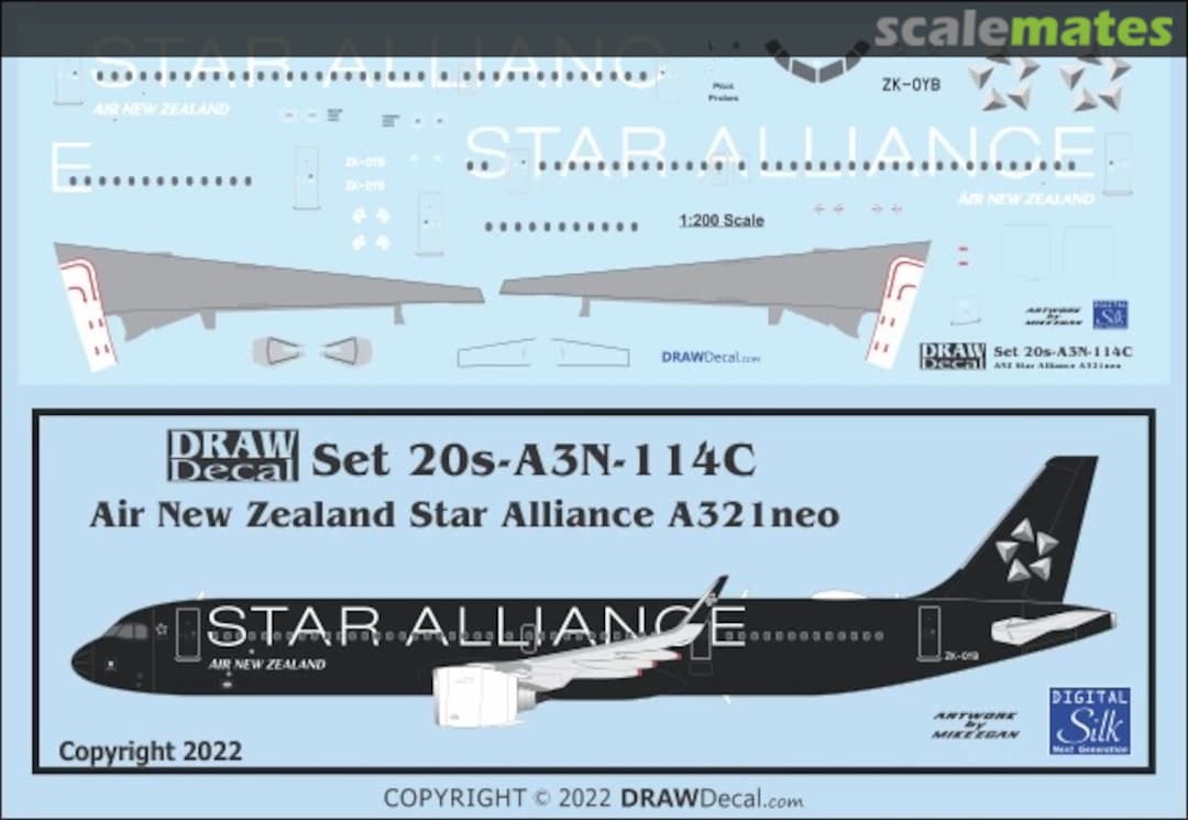 Boxart Air New Zealand Star Alliance A321neo 20-A3N-114C Draw Decal Boxart Air New Zealand Star Alliance A321neo 20-A3N-114C Draw Decal