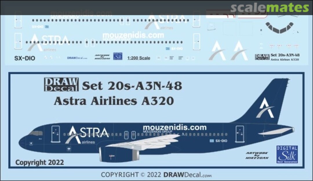 Boxart Astra Airlines A320 20-A3N-48 Draw Decal Boxart Astra Airlines A320 20-A3N-48 Draw Decal