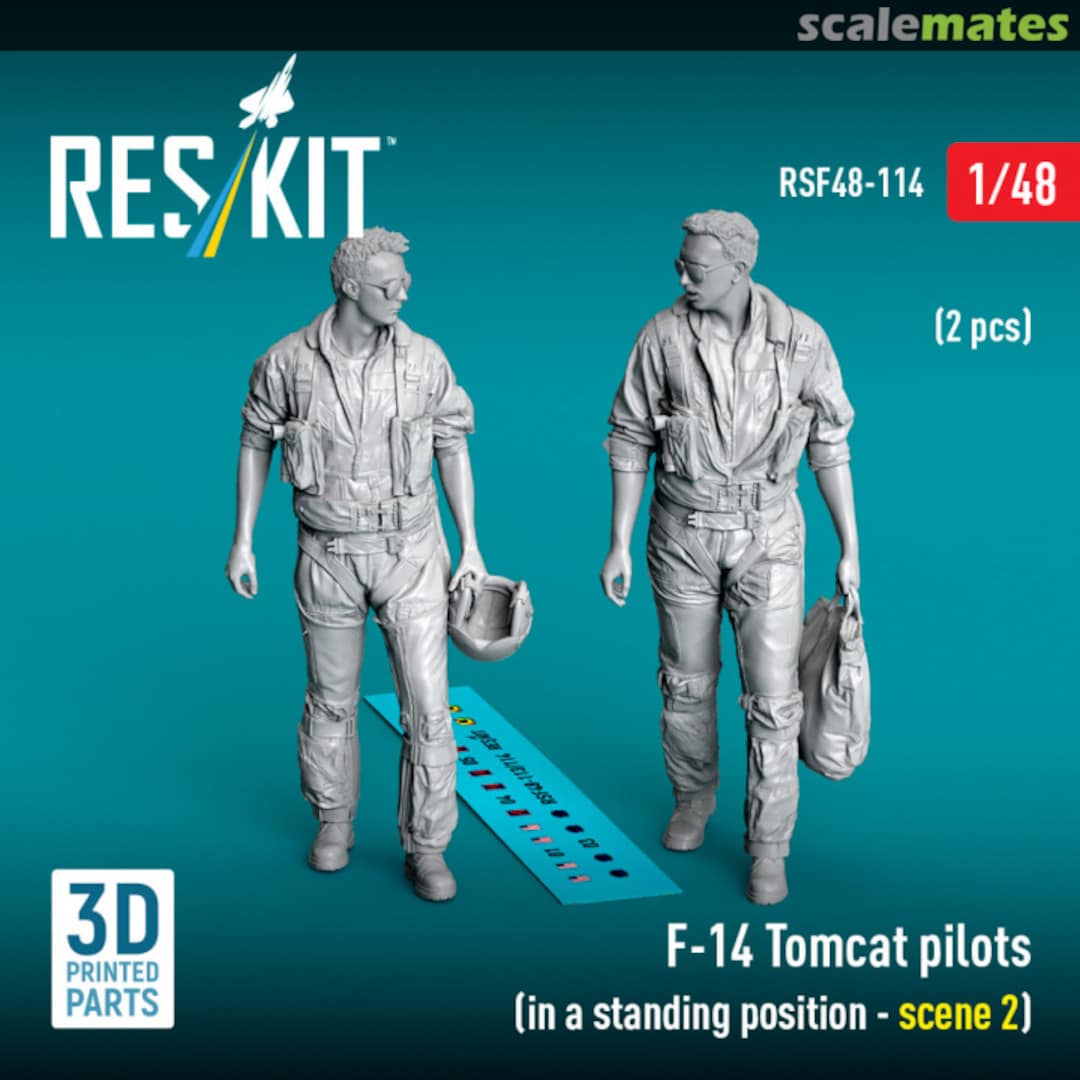 Boxart F-14 Tomcat pilots (in a standing position - scene 2) (2 pcs) (3D Printed) RSF48-0114 ResKit