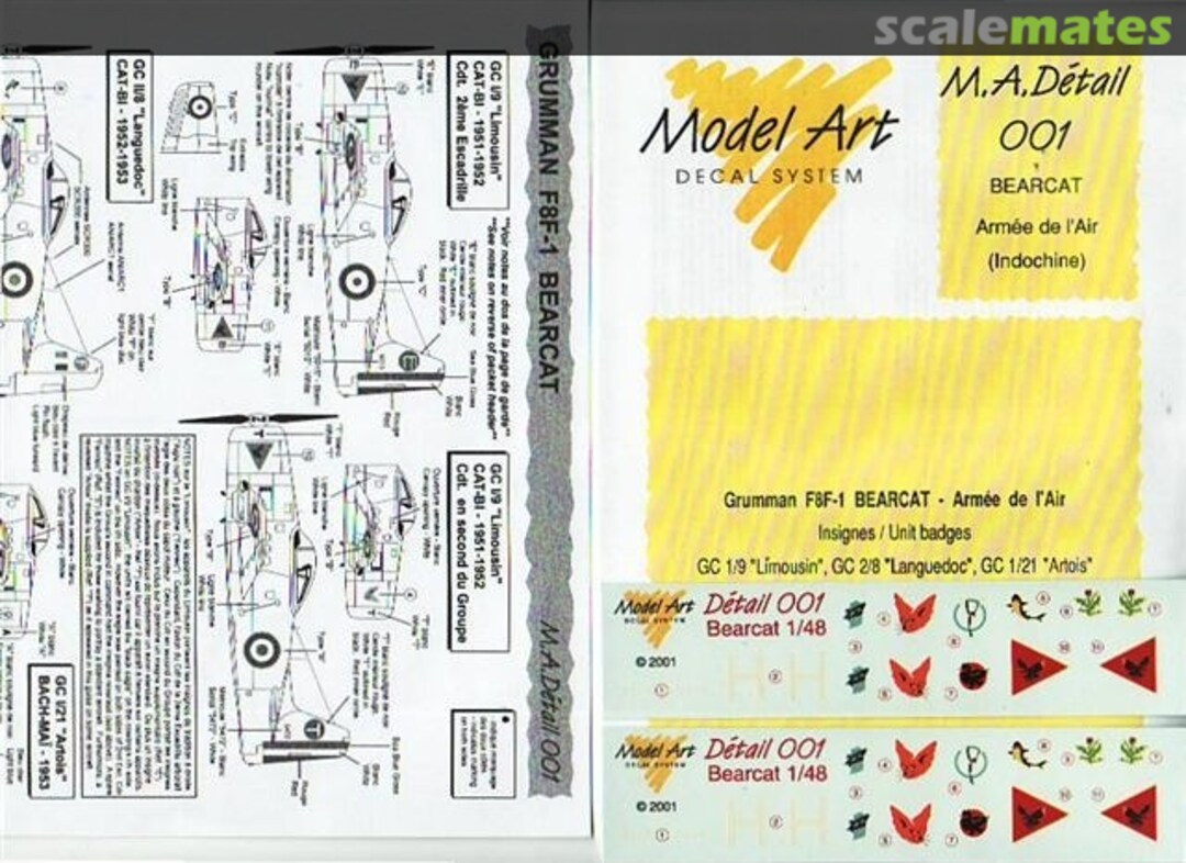 Boxart F8F-1 Bearcat (Indochine) 48/001 Model Art Decal System Boxart F8F-1 Bearcat (Indochine) 48/001 Model Art Decal System