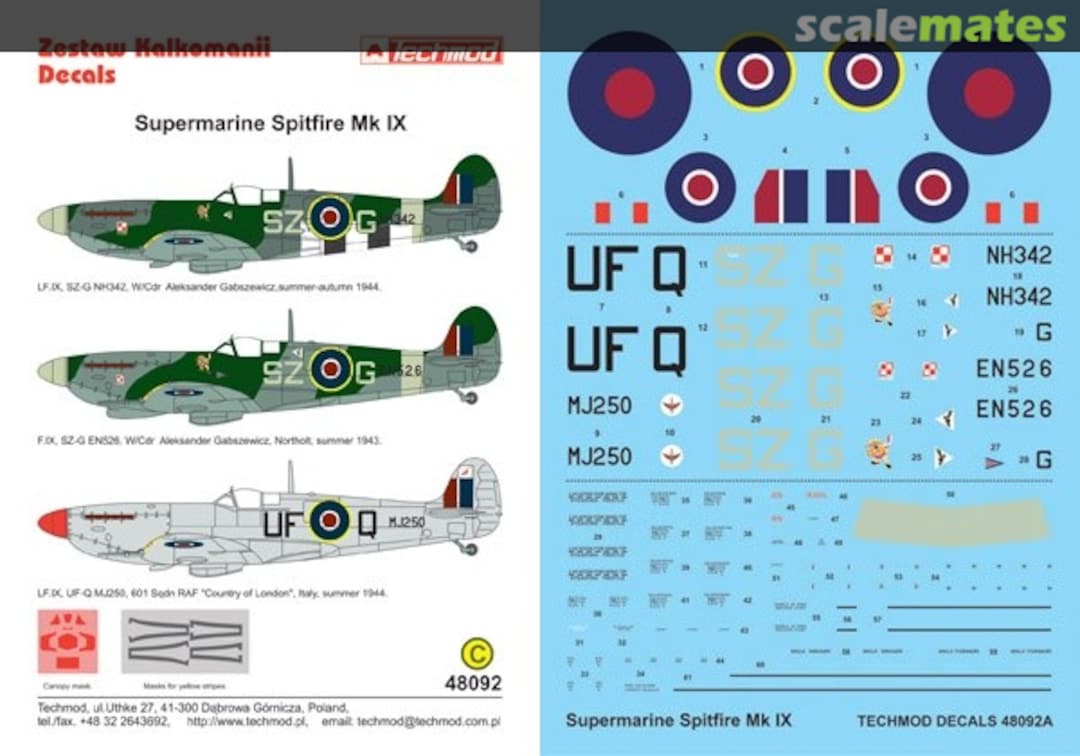 Boxart Supermarine Spitfire Mk IX 48092 Techmod Boxart Supermarine Spitfire Mk IX 48092 Techmod