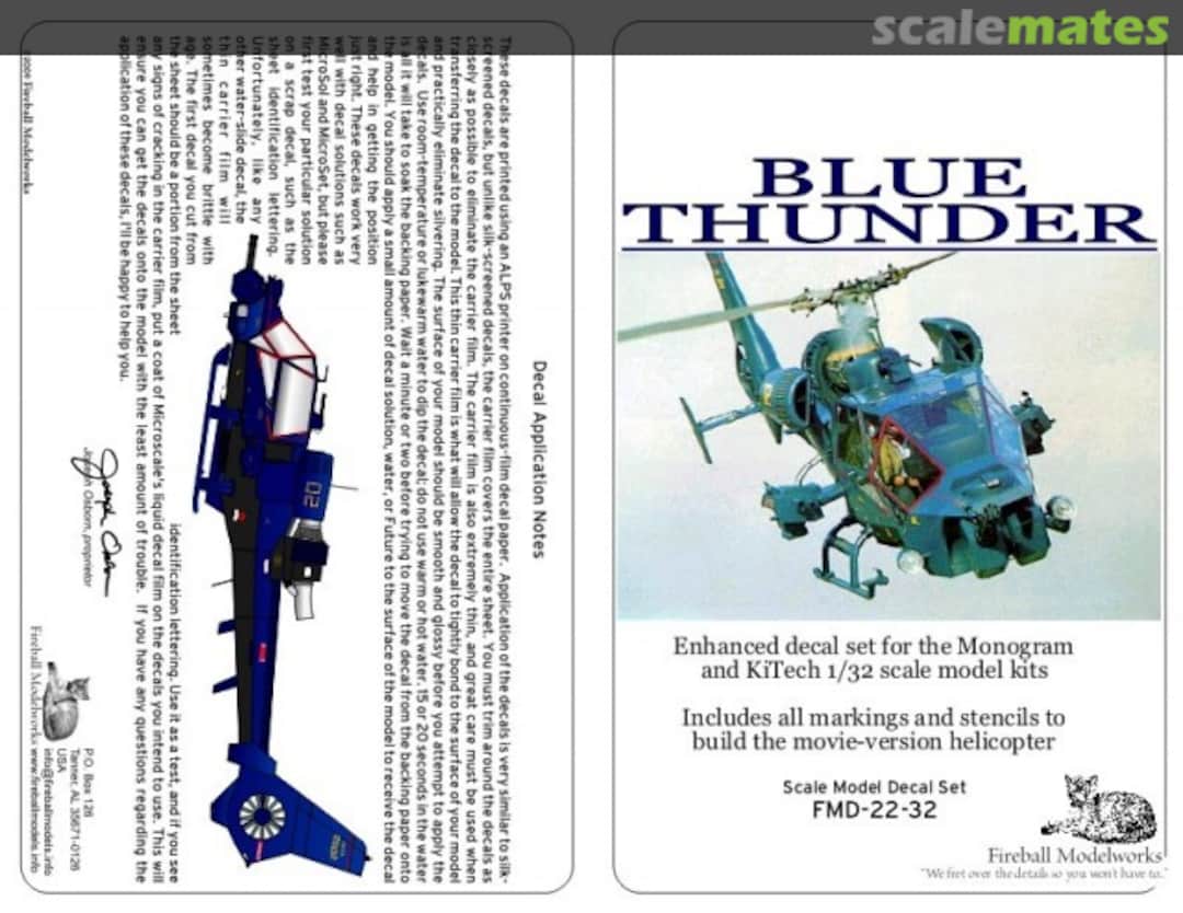 Boxart BLUE THUNDER Decals FMD-22-32 Fireball Modelworks Boxart BLUE THUNDER Decals FMD-22-32 Fireball Modelworks