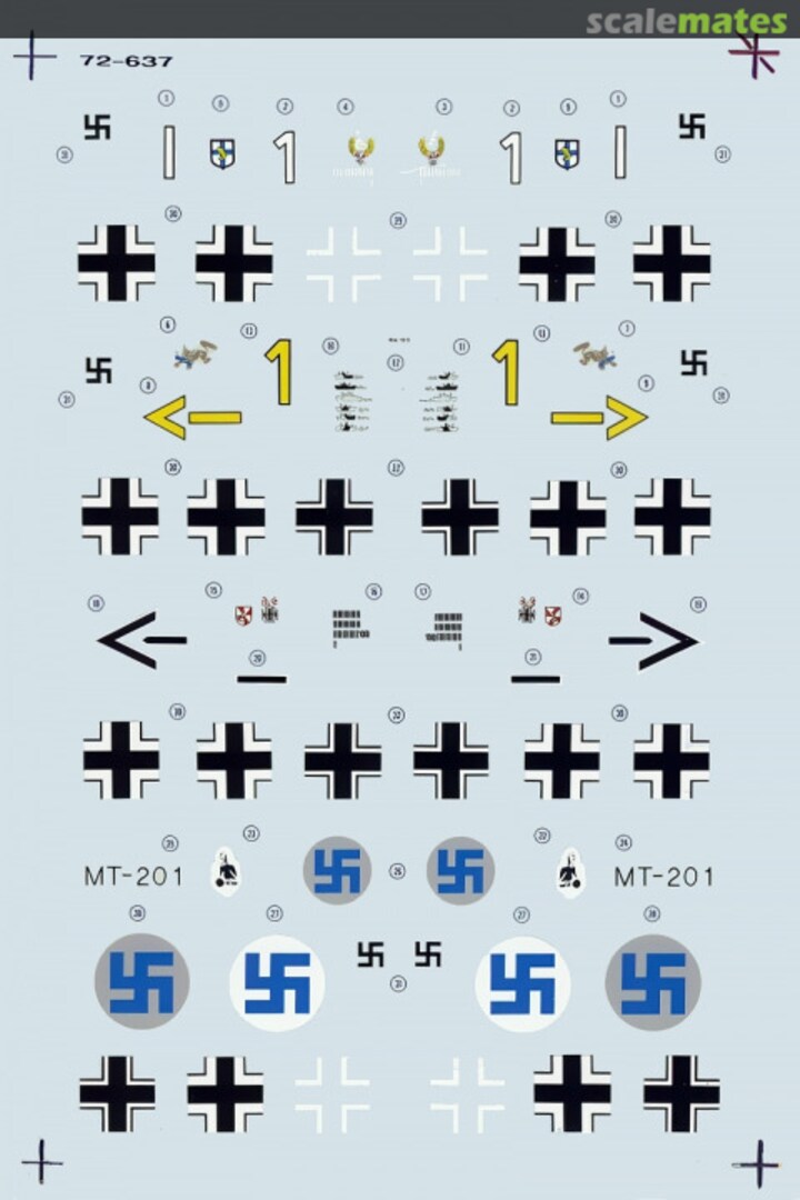 Boxart Bf 109 G6, F4/B, F4, G2 Aces 72-637 SuperScale International