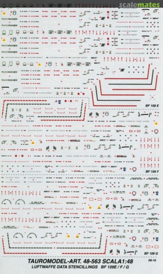 Boxart Luftwaffe Data Stencilings Bf 109 E/F/G 48-563 Tauro Model Boxart Luftwaffe Data Stencilings Bf 109 E/F/G 48-563 Tauro Model