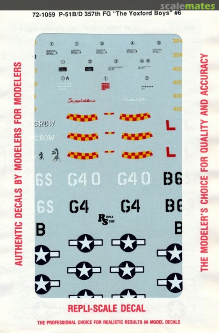 Boxart P-51B/D 357th FG The Yoxford Boys #6 72-1059 Repli-scale Boxart P-51B/D 357th FG The Yoxford Boys #6 72-1059 Repli-scale