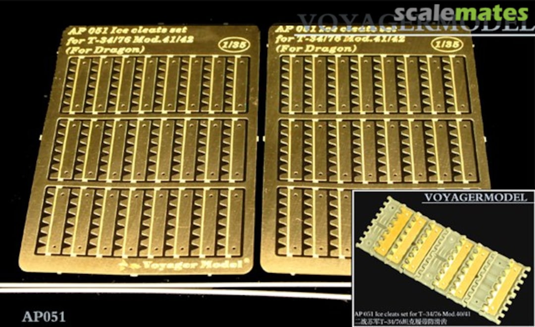 Boxart Ice cleats set for T-34/76 Mod.40/41 AP051 Voyager Model Boxart Ice cleats set for T-34/76 Mod.40/41 AP051 Voyager Model