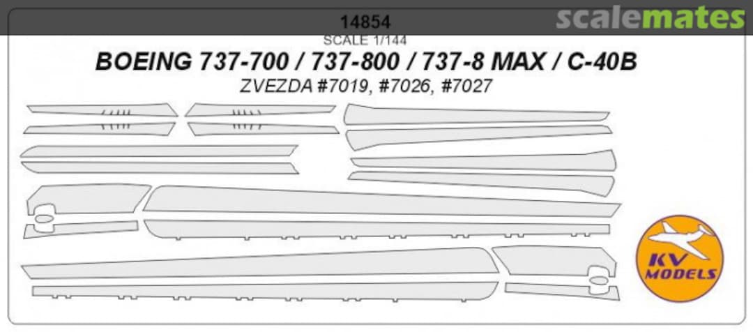 Boxart Boeing 737-700 / 737-800 / 737-8 MAX / C-40B 14854 KV Models