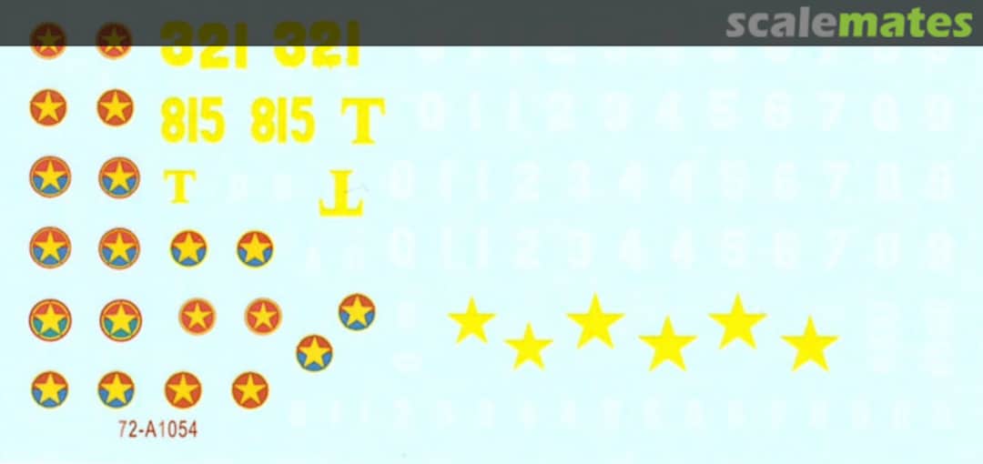 Contents Vietnam # 4. NVA 72-A1054 Star Decals Contents Vietnam # 4. NVA 72-A1054 Star Decals