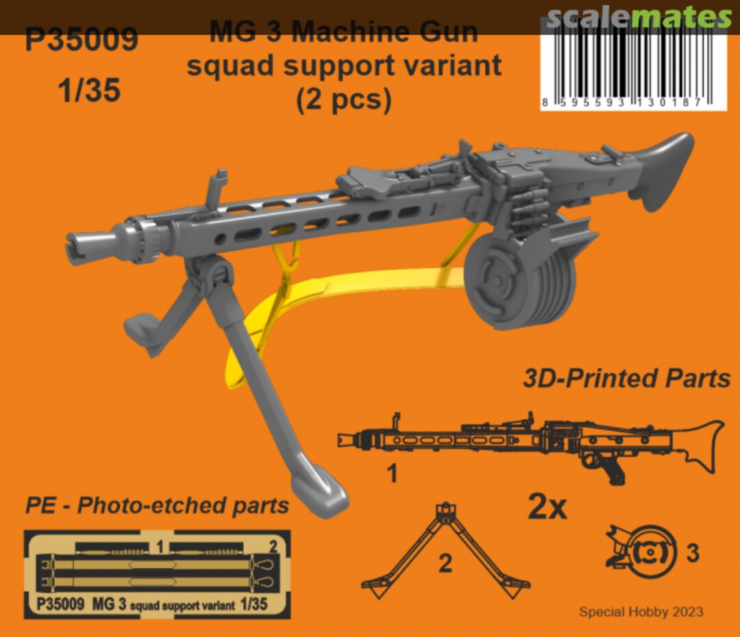Boxart MG 3 Machine Gun - squad support variant (2 pcs) P35009 CMK Boxart MG 3 Machine Gun - squad support variant (2 pcs) P35009 CMK