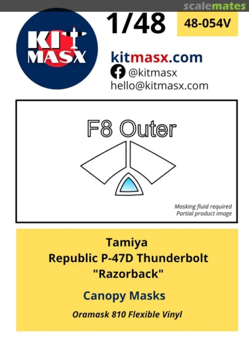 Boxart Republic P-47D Thunderbolt "Razorback" 48-054V Kit Masx Boxart Republic P-47D Thunderbolt "Razorback" 48-054V Kit Masx