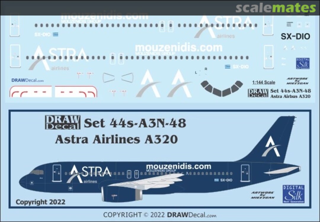 Boxart Astra Airlines A320 44-A3N-48 Draw Decal Boxart Astra Airlines A320 44-A3N-48 Draw Decal