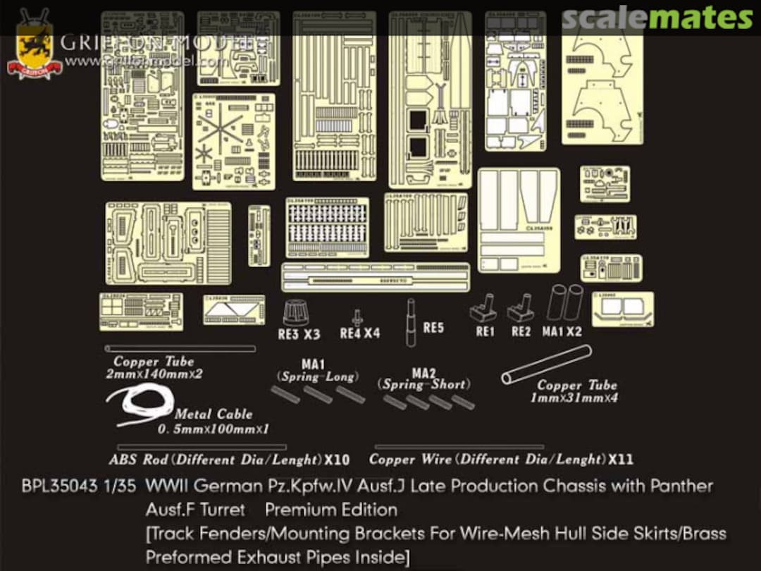 Boxart WWII German Pz.Kpfw.IV Ausf.J Late Production Chassis with Panther Ausf.F Turret - Premium Edition BPL35043 Griffon Model