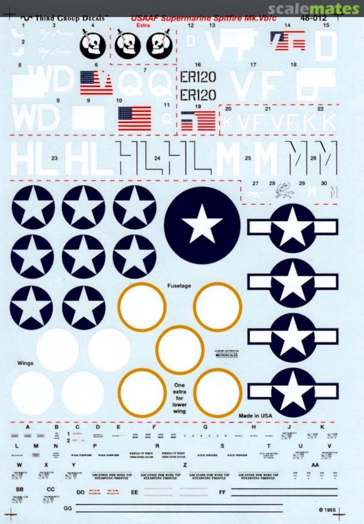 Boxart USAAF Supermarine Spitfire Mk.Vb/c 48-012 Third Group Decals Boxart USAAF Supermarine Spitfire Mk.Vb/c 48-012 Third Group Decals