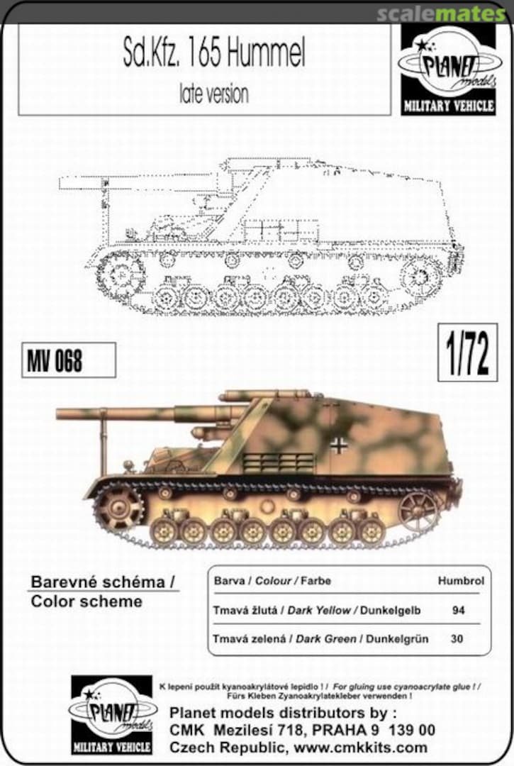 Boxart Sd.Kfz. 165 Hummel MV068 Planet Models Boxart Sd.Kfz. 165 Hummel MV068 Planet Models