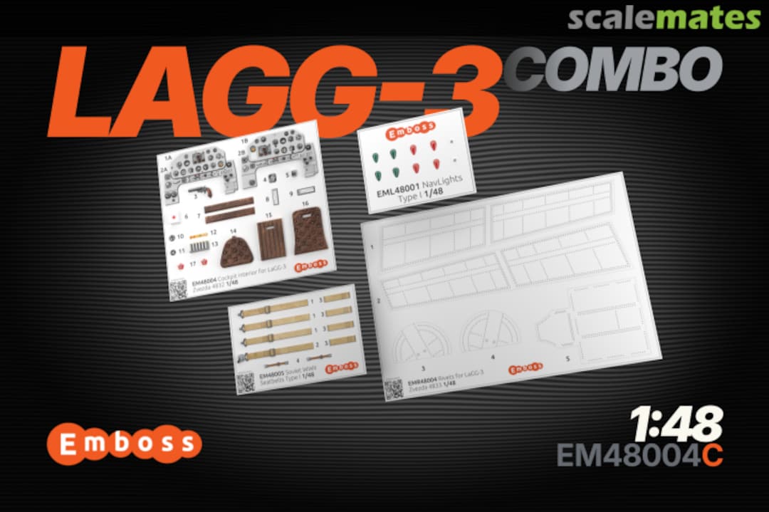Boxart LaGG-3 COMBO interior 3D decals EM48004C Embase Boxart LaGG-3 COMBO interior 3D decals EM48004C Embase