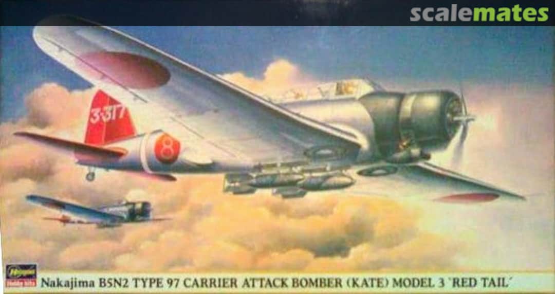 Boxart Nakajima B5N2 Type 97 Carrier Attack Bomber (Kate) Model 3 'Red Tail' 09442 Hasegawa Boxart Nakajima B5N2 Type 97 Carrier Attack Bomber (Kate) Model 3 'Red Tail' 09442 Hasegawa