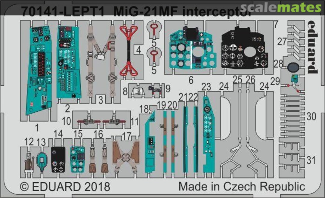 Boxart MiG-21MF interceptor PE-set 70141-LEPT Eduard Boxart MiG-21MF interceptor PE-set 70141-LEPT Eduard
