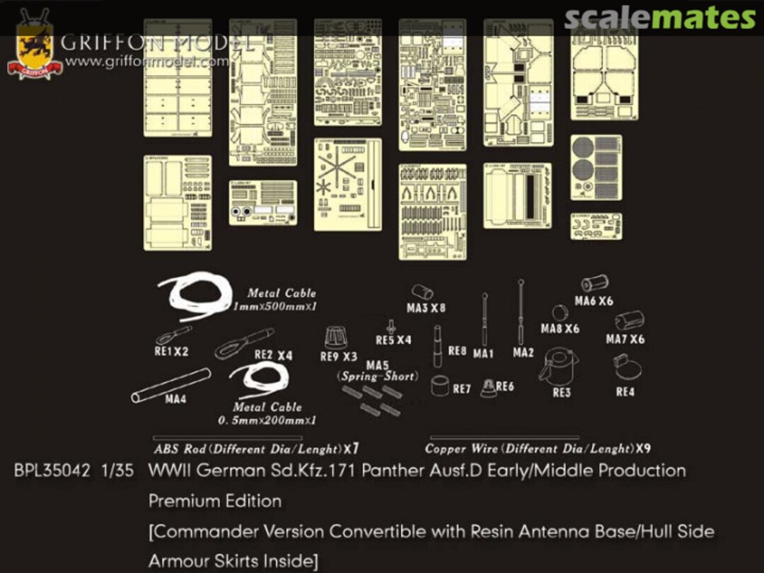 Boxart WW II German Sd.Kfz.171 Panther Ausf.D Early/Middle Production - Premium Edition BPL35042 Griffon Model Boxart WW II German Sd.Kfz.171 Panther Ausf.D Early/Middle Production - Premium Edition BPL35042 Griffon Model