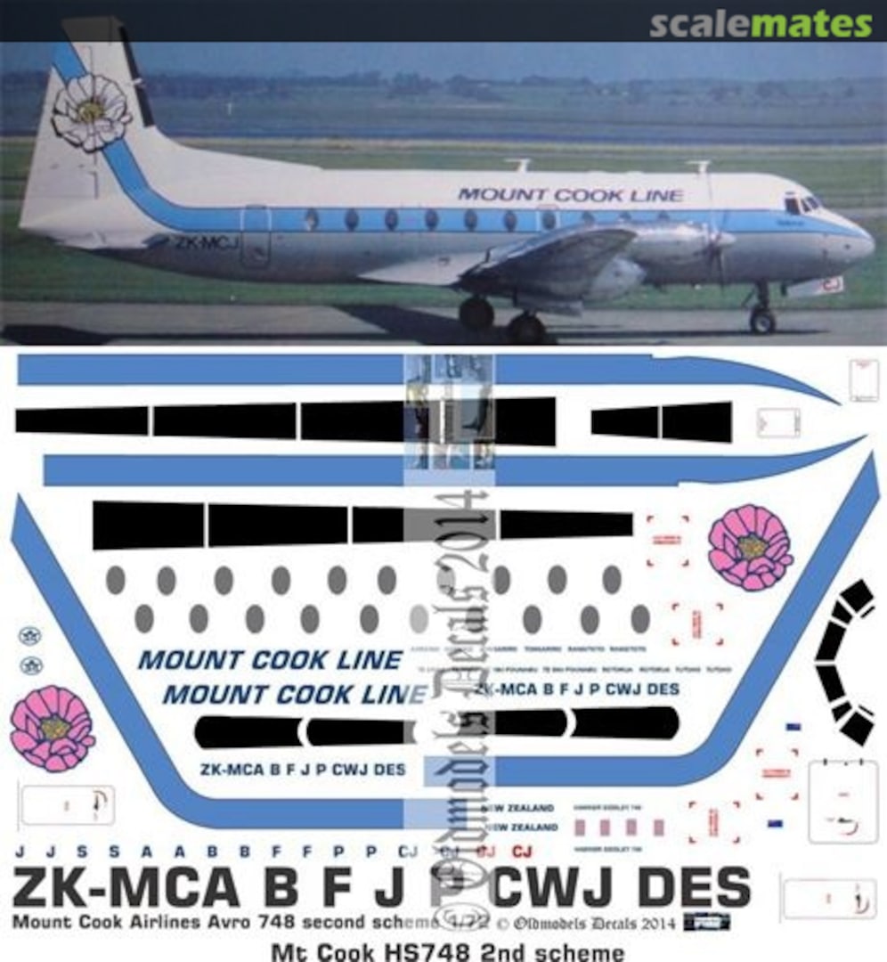 Boxart Mt Cook - HS748 2nd scheme OMD0300 Oldmodels Decals Boxart Mt Cook - HS748 2nd scheme OMD0300 Oldmodels Decals