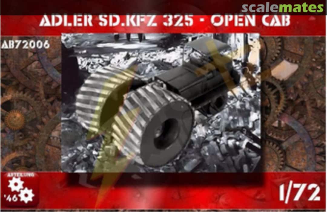 Boxart Adler Sd.Kfz 325 - Open cab version AB72006 Abteilung '46 Boxart Adler Sd.Kfz 325 - Open cab version AB72006 Abteilung '46