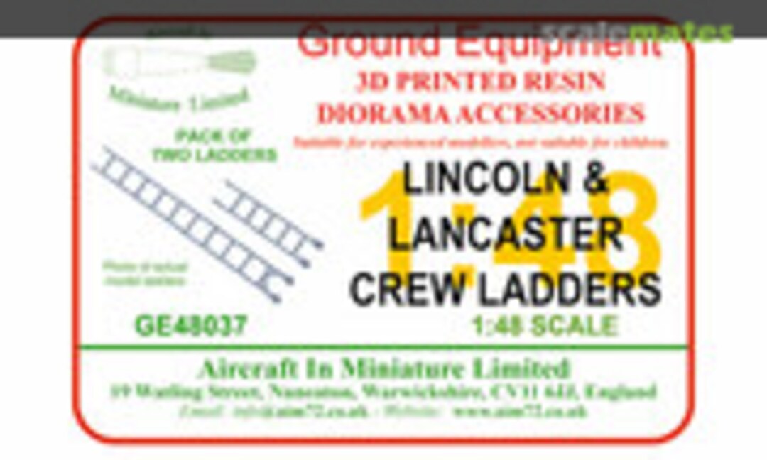 1:48 Avro Lancaster & Avro Lincoln crew Ladder Set (Aircraft In Miniature Ltd GE48037L) GE48037L