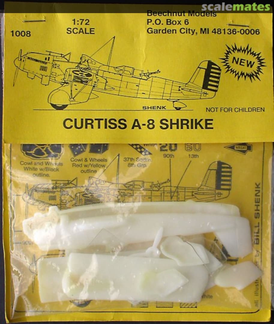 Boxart Curtiss A-8 Shrike 1008 Beechnut Models Boxart Curtiss A-8 Shrike 1008 Beechnut Models