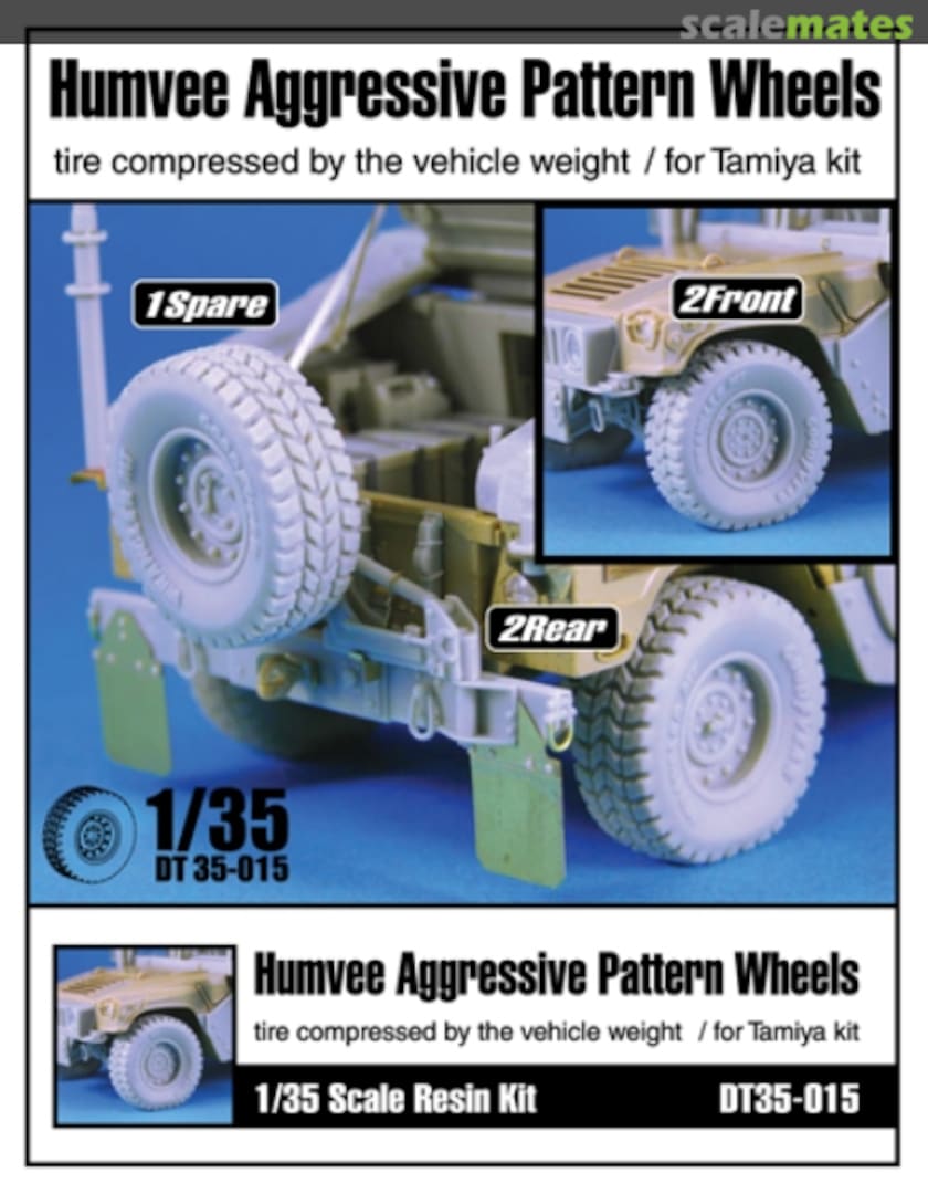 Boxart Humvee Aggressive Pattern Wheels Compressed Tire (for Tamiya) DT35-015 Division Miniature Boxart Humvee Aggressive Pattern Wheels Compressed Tire (for Tamiya) DT35-015 Division Miniature