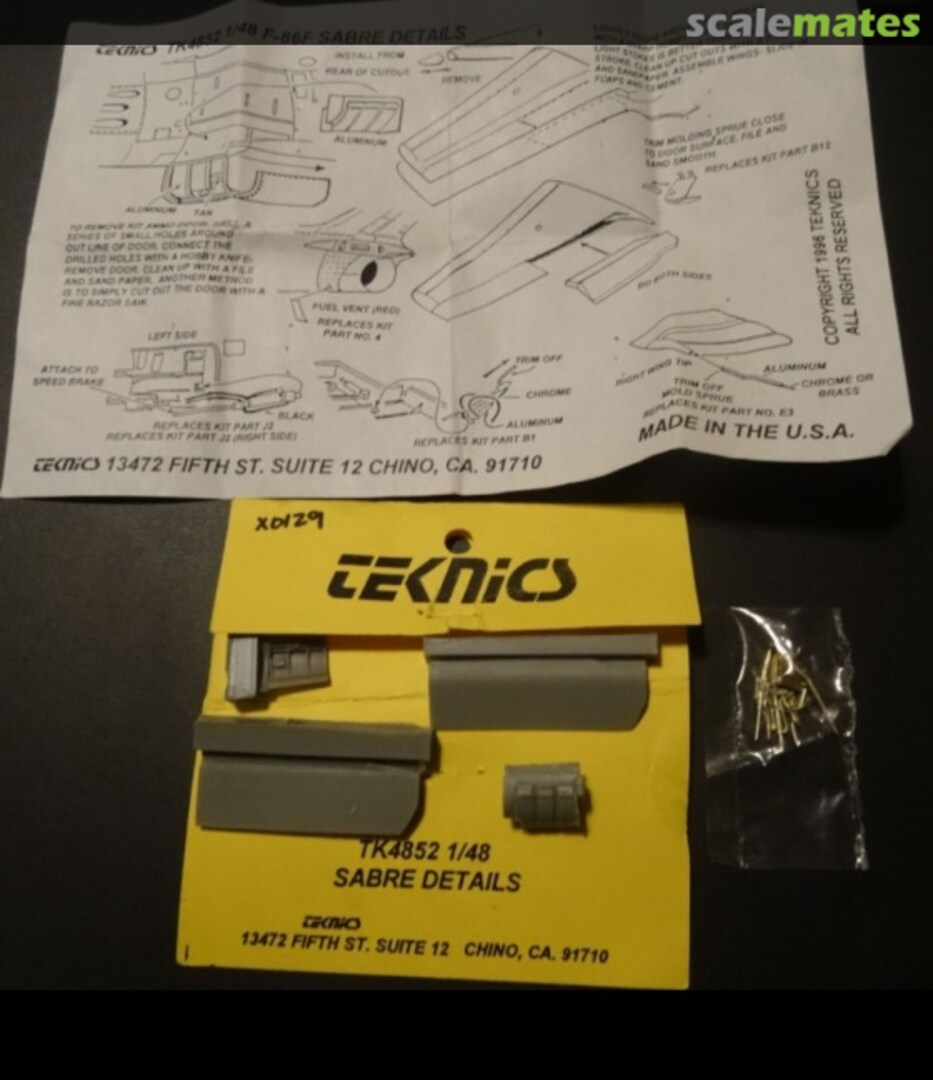 Boxart F-86F Sabre detail set 4852 Teknics Boxart F-86F Sabre detail set 4852 Teknics