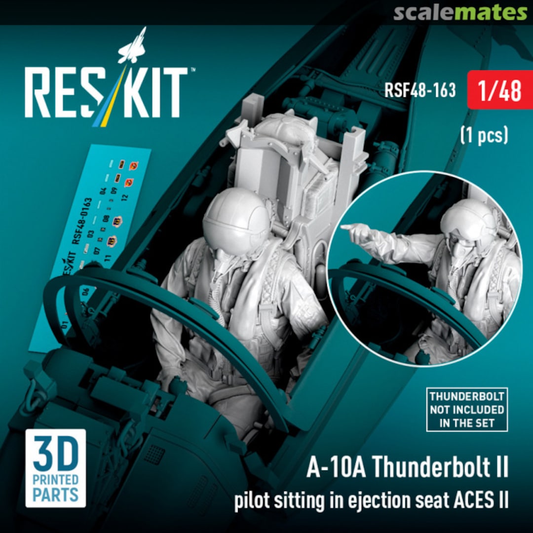 Boxart A-10A Thunderbolt II pilot sitting in ejection seat ACES II (1 pcs) (3D Printed) RSF48-0163 ResKit Boxart A-10A Thunderbolt II pilot sitting in ejection seat ACES II (1 pcs) (3D Printed) RSF48-0163 ResKit