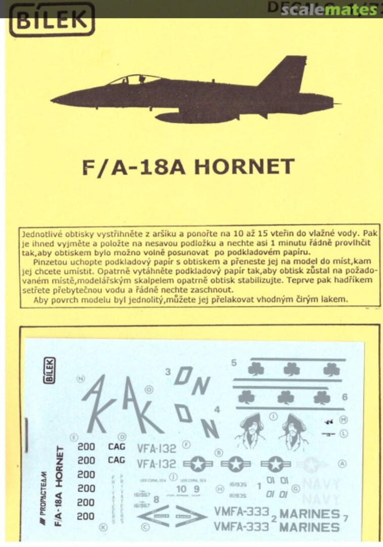 Boxart F/A-18A Hornet 72903 Bilek Boxart F/A-18A Hornet 72903 Bilek