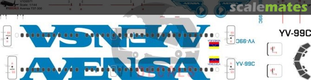 Boxart Avensa Boeing 737-300 V1D0571-144 V1 Decals