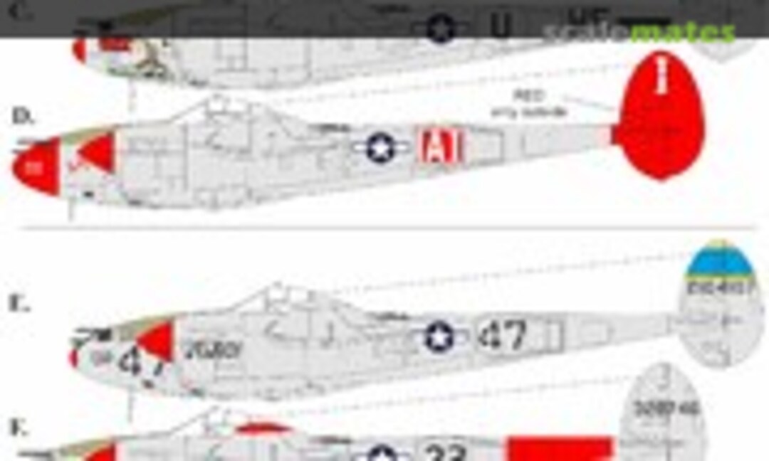 1:32 P-38J/L Lightning with stencils (UpRise Decal UR32175) UR32175